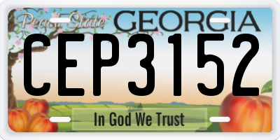 GA license plate CEP3152
