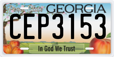 GA license plate CEP3153