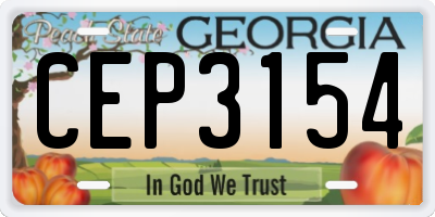 GA license plate CEP3154