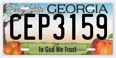 GA license plate CEP3159