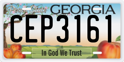 GA license plate CEP3161