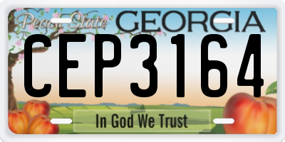 GA license plate CEP3164