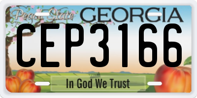 GA license plate CEP3166