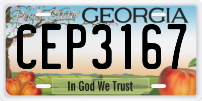 GA license plate CEP3167