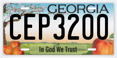 GA license plate CEP3200