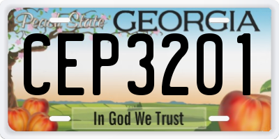 GA license plate CEP3201