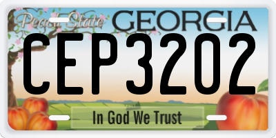 GA license plate CEP3202