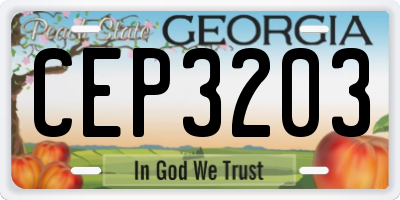 GA license plate CEP3203