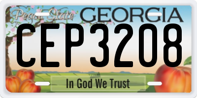 GA license plate CEP3208