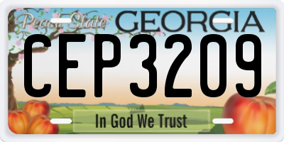 GA license plate CEP3209