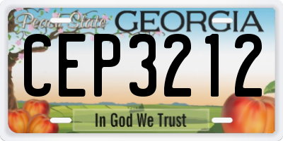 GA license plate CEP3212