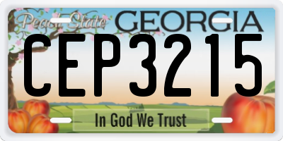 GA license plate CEP3215