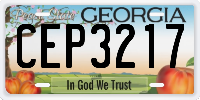 GA license plate CEP3217