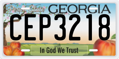 GA license plate CEP3218