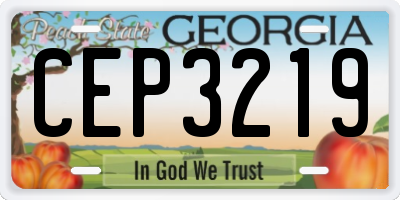 GA license plate CEP3219