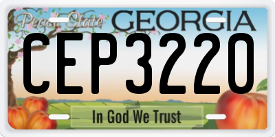 GA license plate CEP3220