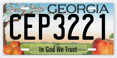 GA license plate CEP3221