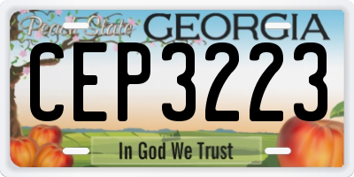 GA license plate CEP3223