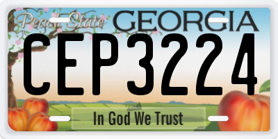 GA license plate CEP3224