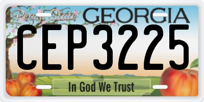 GA license plate CEP3225