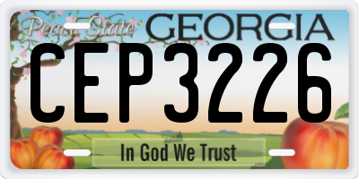 GA license plate CEP3226