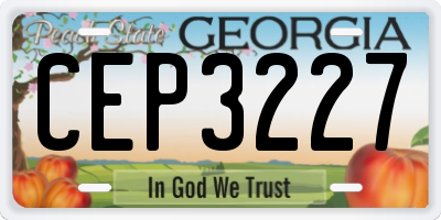 GA license plate CEP3227
