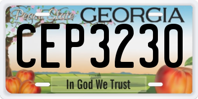 GA license plate CEP3230