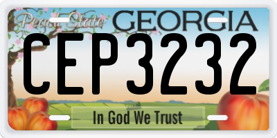 GA license plate CEP3232