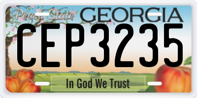 GA license plate CEP3235