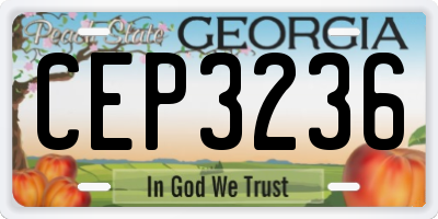 GA license plate CEP3236