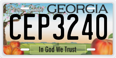 GA license plate CEP3240