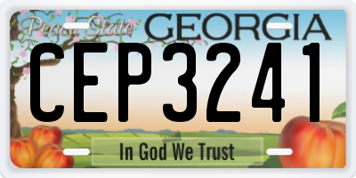 GA license plate CEP3241