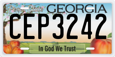 GA license plate CEP3242