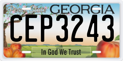 GA license plate CEP3243