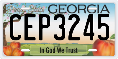 GA license plate CEP3245