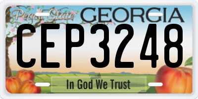 GA license plate CEP3248