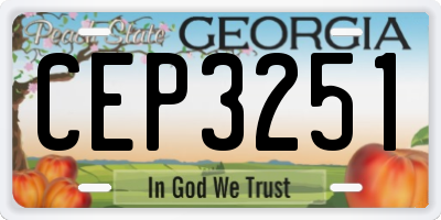 GA license plate CEP3251