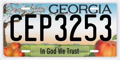 GA license plate CEP3253