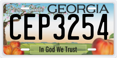 GA license plate CEP3254