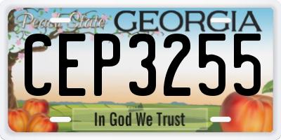 GA license plate CEP3255