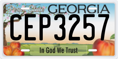 GA license plate CEP3257
