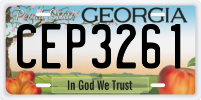 GA license plate CEP3261