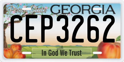 GA license plate CEP3262