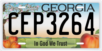 GA license plate CEP3264