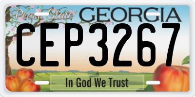 GA license plate CEP3267