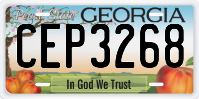 GA license plate CEP3268