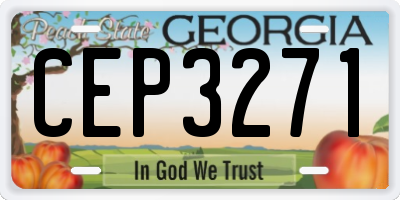 GA license plate CEP3271
