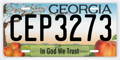 GA license plate CEP3273