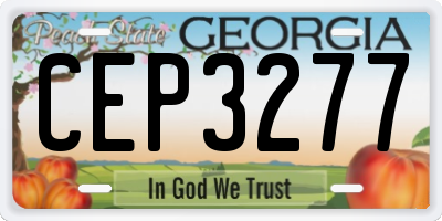 GA license plate CEP3277