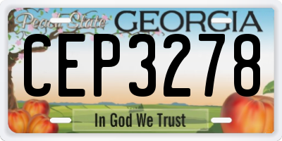 GA license plate CEP3278